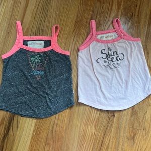 Lot of 2 Grey Vintage by Miki Miette Tank Tops Surf Beach Aloha Hawaii Sun & Sea